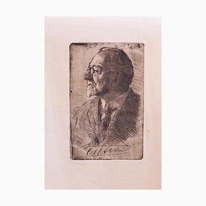 Giuseppe Graziosi, Portrait of Adolfo Venturi, Etching, 1927