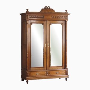 Armoire 2 Portes avec Miroir Gründerzeit Antique, France, 1890s