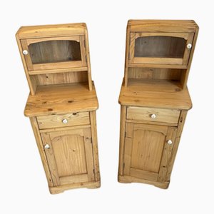 Tables de Chevet Rustiques en Bois, 1890s, Set de 2