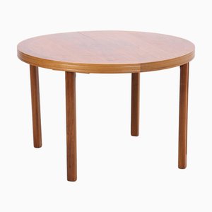 Table de Cuisine Ronde à Rallonge Mid-Century en Bois, 1960s