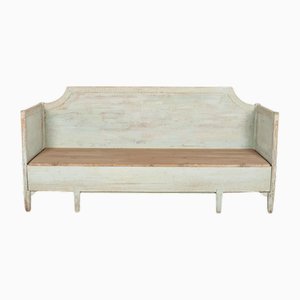 Bemalte Schwedische Bank aus Kiefernholz