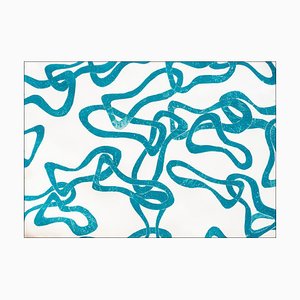 Enric Servera, Joyous Turquoise Sea, 2024, Mixed Media on Paper