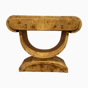 Table Console de Style Art Déco en Placage de Noyer