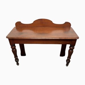 Table Console Victorienne en Acajou avec Dos Galerie