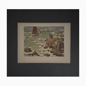 Henri Rivière, Au Vent De Noroît, Les Mousses, Lithographie