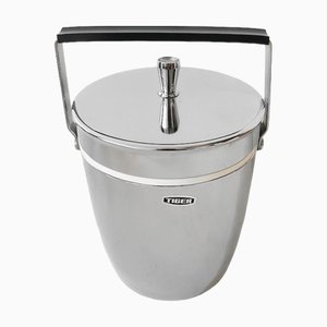 Seau à Glace Isotherme Plaqué Chrome Vintage de Tiger 1960s