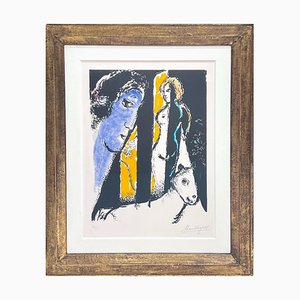 Marc Chagall, The Blue Portrait, 1972, Lithograph, Framed