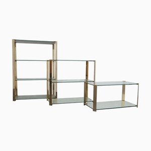 Vitrines et Étagères Hollywood Regency de Gallotti & Radice, 1970s, Set de 3