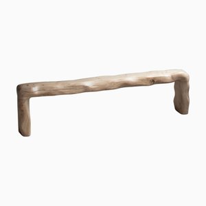 Naïa Bench in Hand-Carved and Varnished French Oak by Alice Lahana Studio