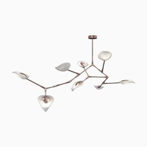 Eight-Lights Pendant Light in Irami Glass and Brass by Aggiolight