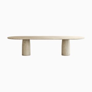 Isola Dining Table in Classico Alabastrino Travertine by Paloma Editions