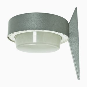 Italienische Außenwandlampe aus grauem & weißem Metall, 1960er