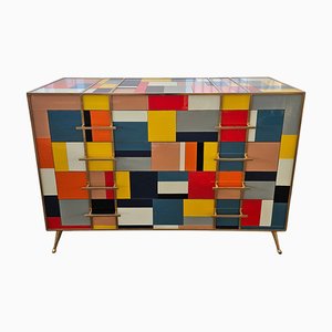 Vintage Kommode aus Farbglas, 1980er