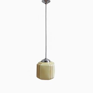 Lámpara colgante Art Déco con difusor cúbico, años 30