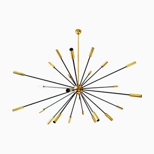 Broche Vintage Rétro Années 80, Design Circulaire Sputnik En Bois - Occasion