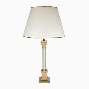 Lampada da tavolo vintage in vetro di Murano e ottone di Tommaso Barbi