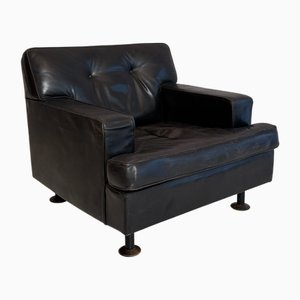 Bentwood and Buffalo Leather Lounge Chair by Giske Carlsen for
