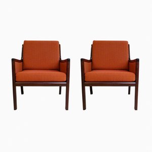 Lounge Chairs by Ole Wanscher for Poul Jeppesen Møbelfabrik, 1960s, Set of 2