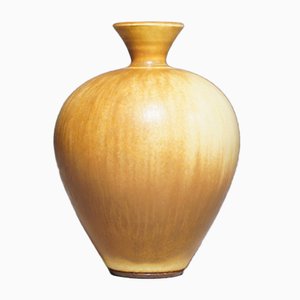 Stoneware & Harefur Glaze Vase by Berndt Friberg for Gustavsberg, 1965