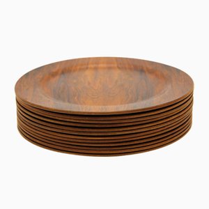 Plates in Rosewood, 1950s, Set of 12
