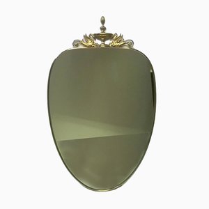 Italian Brass Mirror, 1950s