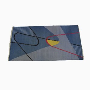 Tapis Kilim Mid-Century Moderniste Geometrique par Antonín Kybal