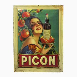 Lithographed Tin Picon Sign from Sirven, 1920s