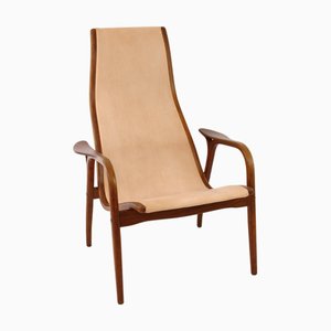Ensemble de 2 chaises longues et d'un pouf assorti par Yngve Ekström pour Pastoe, 1960s En vente