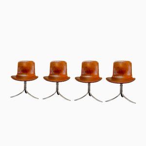 Erstauflage PK9 Esszimmer Stühle von Poul Kjaerholm für E. Kold Christensen, 1960er, 4er Set