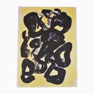 Lithographie Originale Pierre Alechinsky 'Remarques' 1960 - Format 31.5x24.5 Cm - Style Abstrait