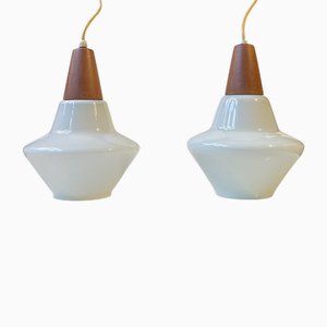 Lampes de Bureau Holmegaard en Verre par Kyllä Svanlund, Danemark, 1960s, Danemark, Set de 2 en vente sur