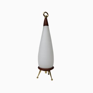 Skandinavische Dreibein Tischlampe in Raketen Optik, 1950er