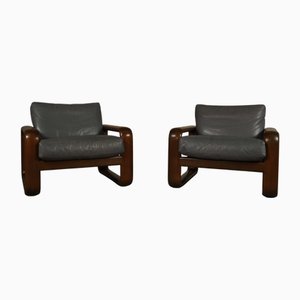 Bentwood and Buffalo Leather Lounge Chair by Giske Carlsen for