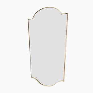 Beveled Mirror with Brass Frame, 1950s