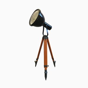 Vintage Industrial Enameled Tripod Reflector Lamp, 1950s