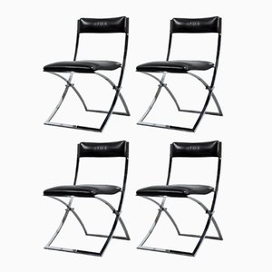 Vintage Foldable Chairs by Marcello Cuneo for Mobel Italia, Set of 4