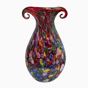 Vaso vintage in vetro di Murano multicolore dei Fratelli Toso, anni '70