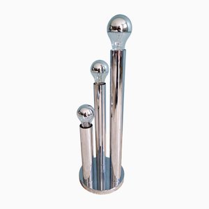 Paire d'appliques murales italiennes en chrome Style Sciolari:: 1970 En