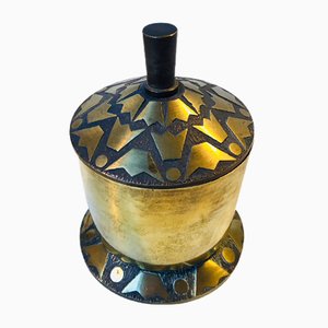Danish Art Deco Bronze Lidded Jar by Nordisk Malm, 1940s