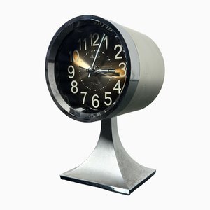Horloge De Table Konus Space Age - Années 80 - Design Métal Rouge