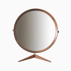 Specchio da tavolo grande in teak di Östen & Uno Kristiansson per Luxus, anni '60