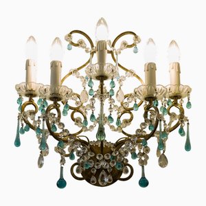 Applique Murale 2 Lumières Fer Forgé Feuilles D’acanthe Doré – Classique, Made In Italy