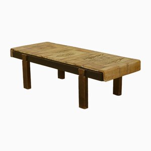 Table Basse Design Giopar En Faïence Multicolore - Unique Signé - 55x55 Cm