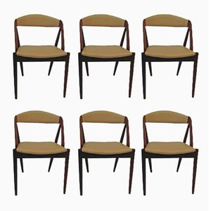 Model 31 Teak Dining Chairs by Kai Kristiansen for Schou Andersen, 1950s, Set of 6