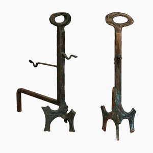 Pair De Chenets Aux Zouaves. - Andirons, Firedogs