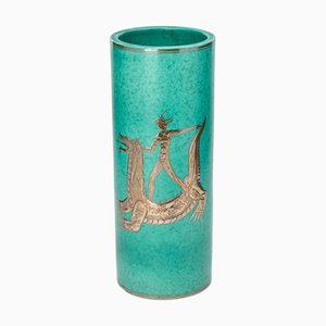 Vallauris Ceramic Mosaic Vase by Jean Gerbino, 1950s for sale at