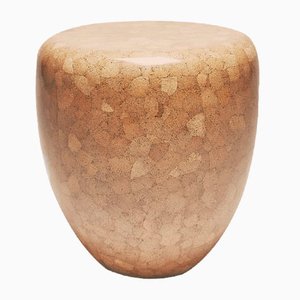 Dot Side Table or Stool in Brown Eggshell by Reda Amalou