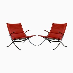 Set of FK82 or X Chairs by Preben Fabricius & Jørgen Kastholm for Kill International, 1960s