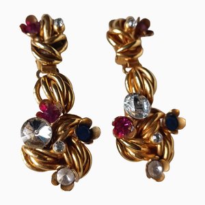 Boucles D'oreilles Clips Vintage En Pâte De Verre - Création Artisanale à Identifier