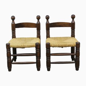 Spanish Brutalist Wooden Chair, 1960s for sale at Pamono